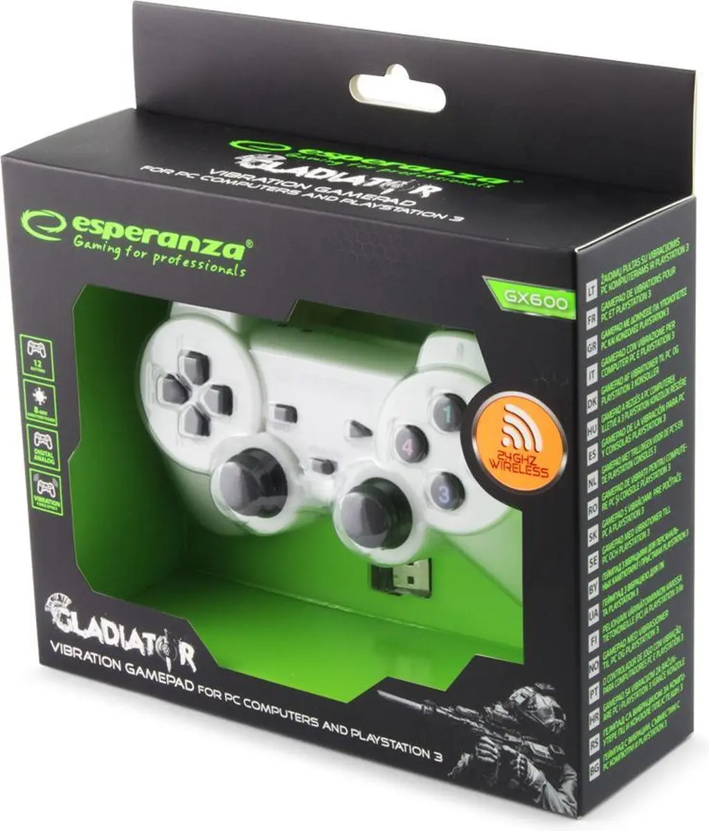 Esperanza GX600 Gladiator EGG108W Controller - PC/PS3 - afbeelding 4 van 5