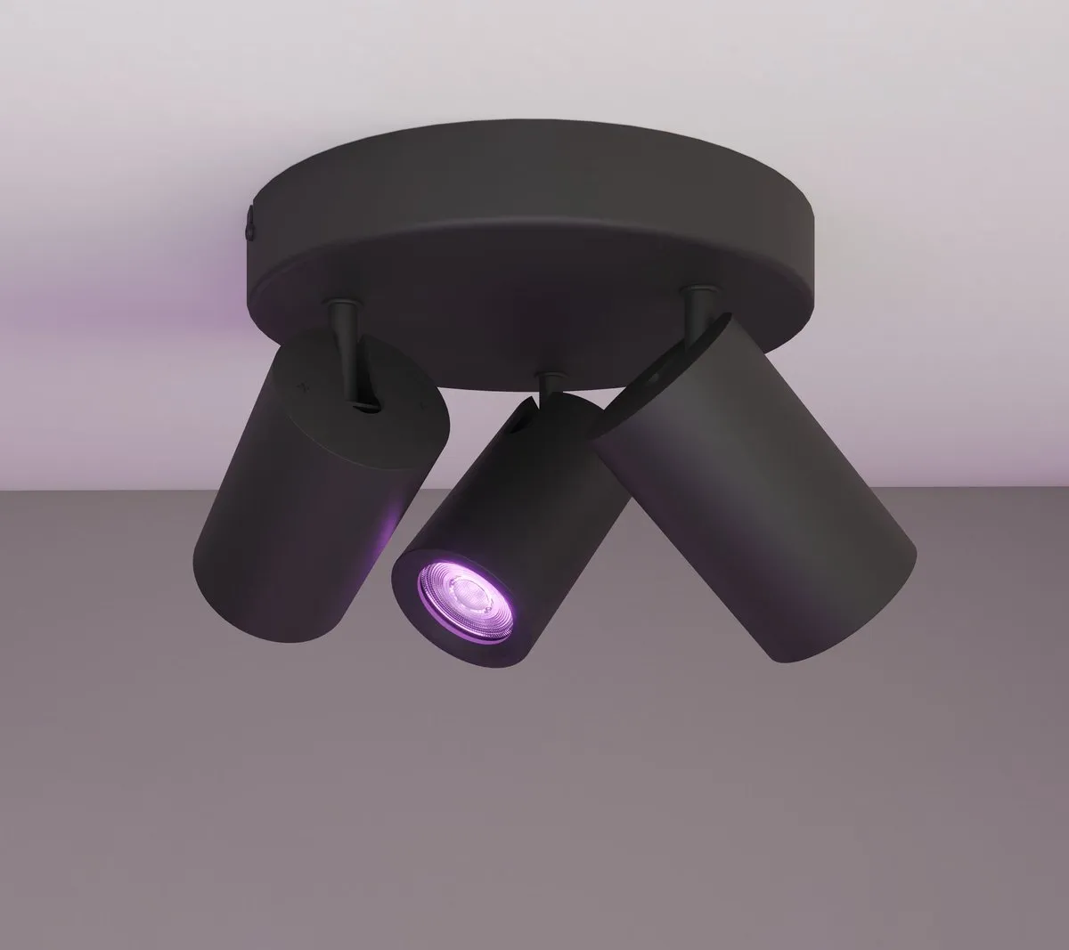 LEDVION SMART Plafondspot 3-lichts RGB+CCT 4.9W - Zwart