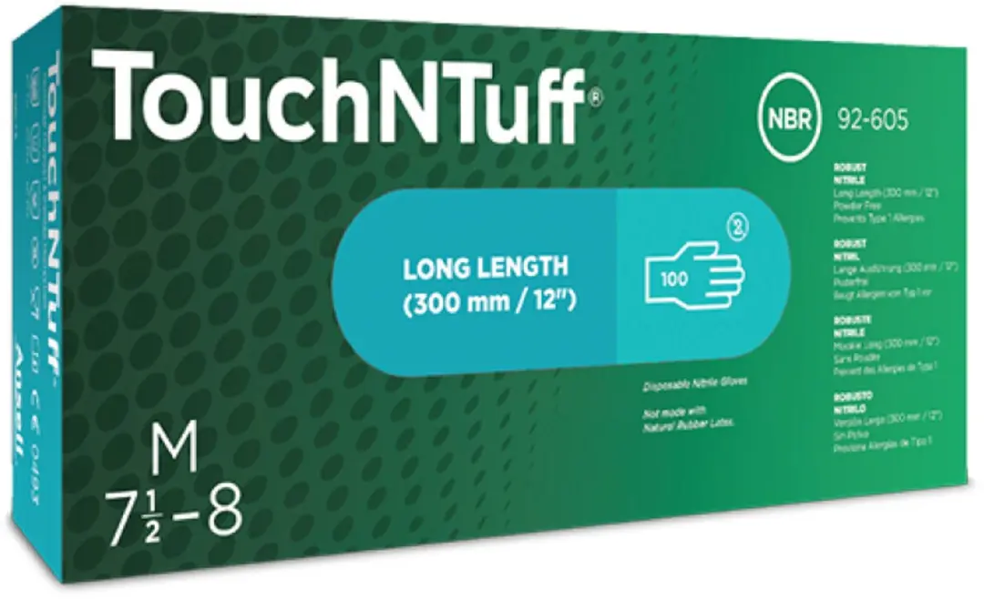 Ansell TouchNTuff 92-605 Nitril Engangshandschoenen - 100 st. - Groen - afbeelding 3 van 4