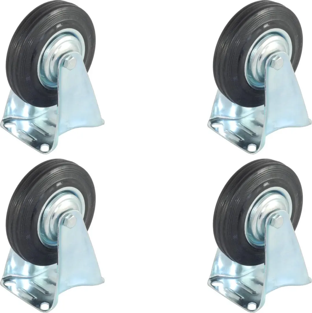 Set van 4 Bokwielen Transportwielen 125mm