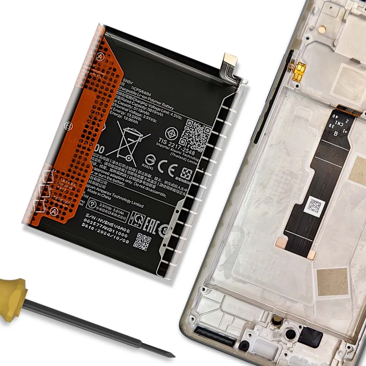 Xiaomi Redmi Note 14 Pro 5G Interne Batterij 5110mAh - Zwart