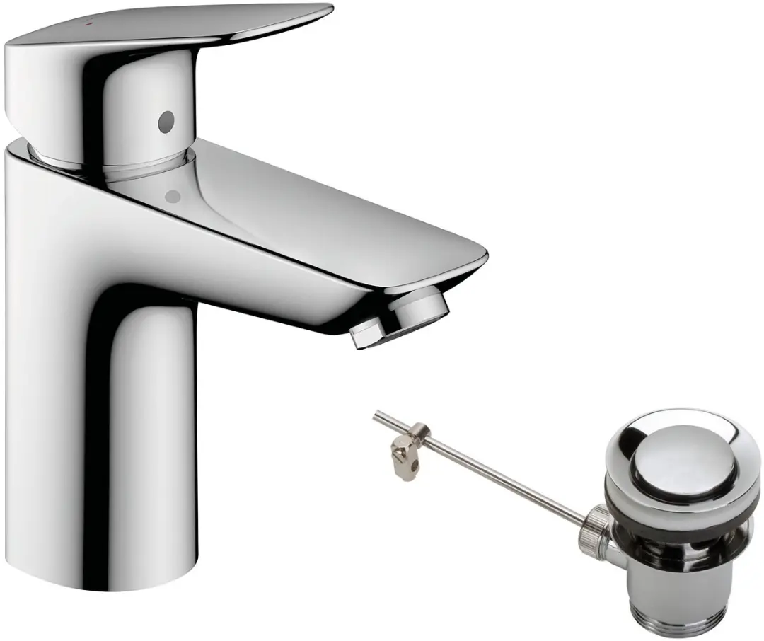 Hansgrohe Logis wastafelkraan 100 met waste chroom