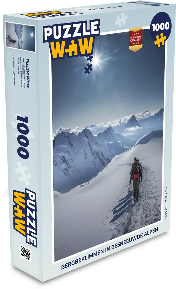 PuzzleWow Bergbeklimmen Legpuzzel 1000 Stuks - Multicolor