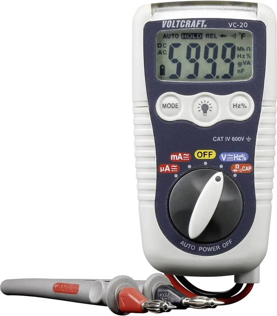 Voltcraft VC-20 Digitale Multimeter - IP54 - CAT IV 600V - afbeelding 2 van 5