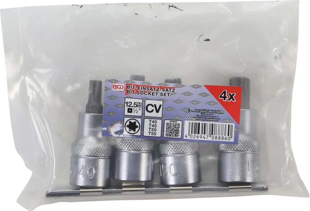 BGS technic 8886 Torx doppenset 1/2" - T40-T55 - 4 stuks - afbeelding 2 van 3