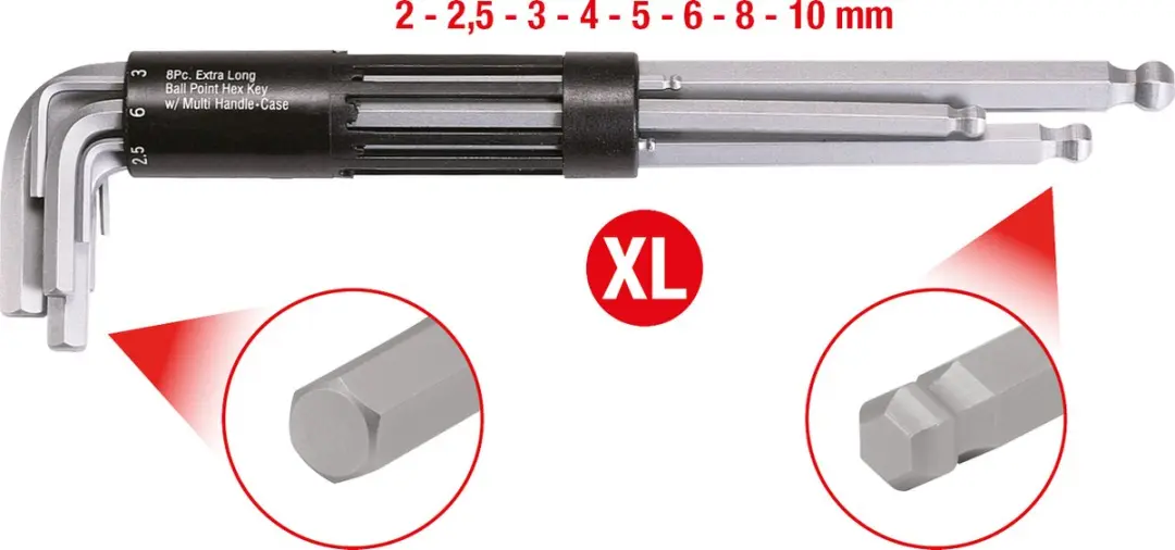 KS Tools Inbussleutelset 3-in-1 151.2180 - 8-delig - afbeelding 2 van 2