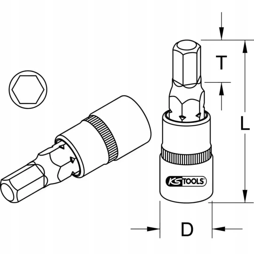 KS Tools 911.1319 Dopsleutel - 19mm - Zeskant Kort - afbeelding 2 van 2