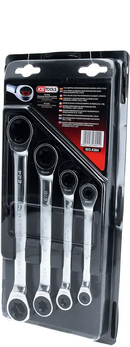 KS Tools 503.4364 Dubbele Ringratelsleutelset 6-20mm - afbeelding 4 van 4