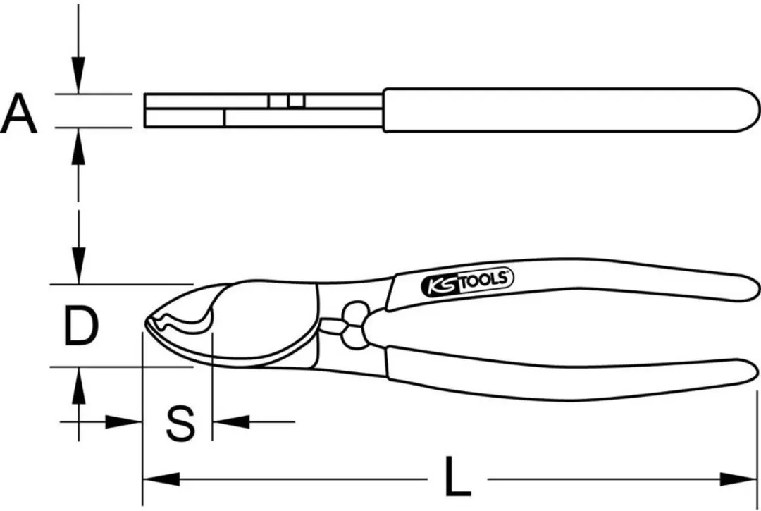 KS Tools 118.0090 Kabelsnijder - 160mm - afbeelding 2 van 3