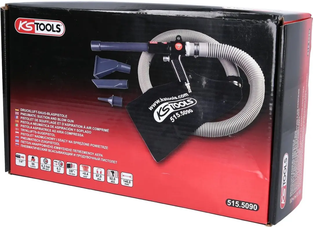 KS Tools 515.5090 Pneumatisch zuig-/blaaspistool - 145mm - afbeelding 5 van 6