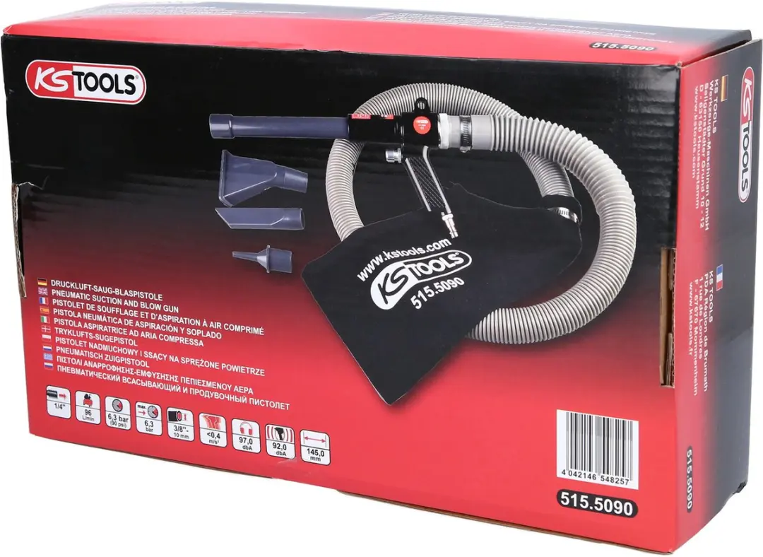KS Tools 515.5090 Pneumatisch zuig-/blaaspistool - 145mm - afbeelding 4 van 6