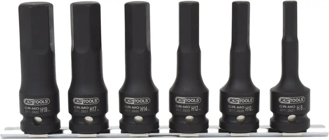 KS Tools 1/2" krachtbitdopsleutelset lang 6-delig 515.1104