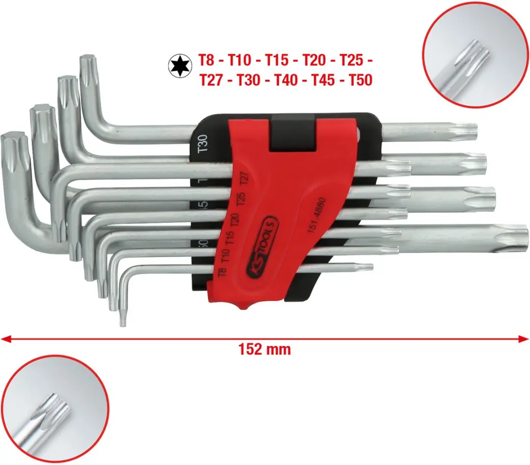 KS Tools TX Haakse Schroevendraaierset - T8 t/m T50 - 10-delig - afbeelding 5 van 6