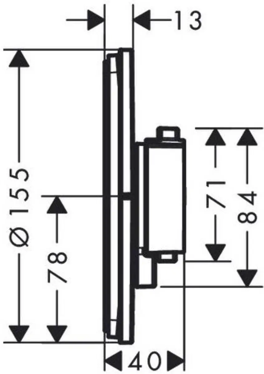 Hansgrohe ShowerSelect Comfort S Afbouwdeel Inbouwthermostaat Chroom - afbeelding 2 van 2