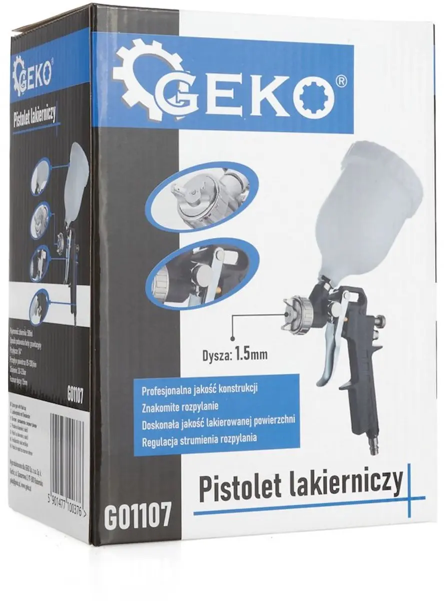 GEKO HVLP Verfspuit - 500ml - 1,5mm Nozzle - afbeelding 4 van 6