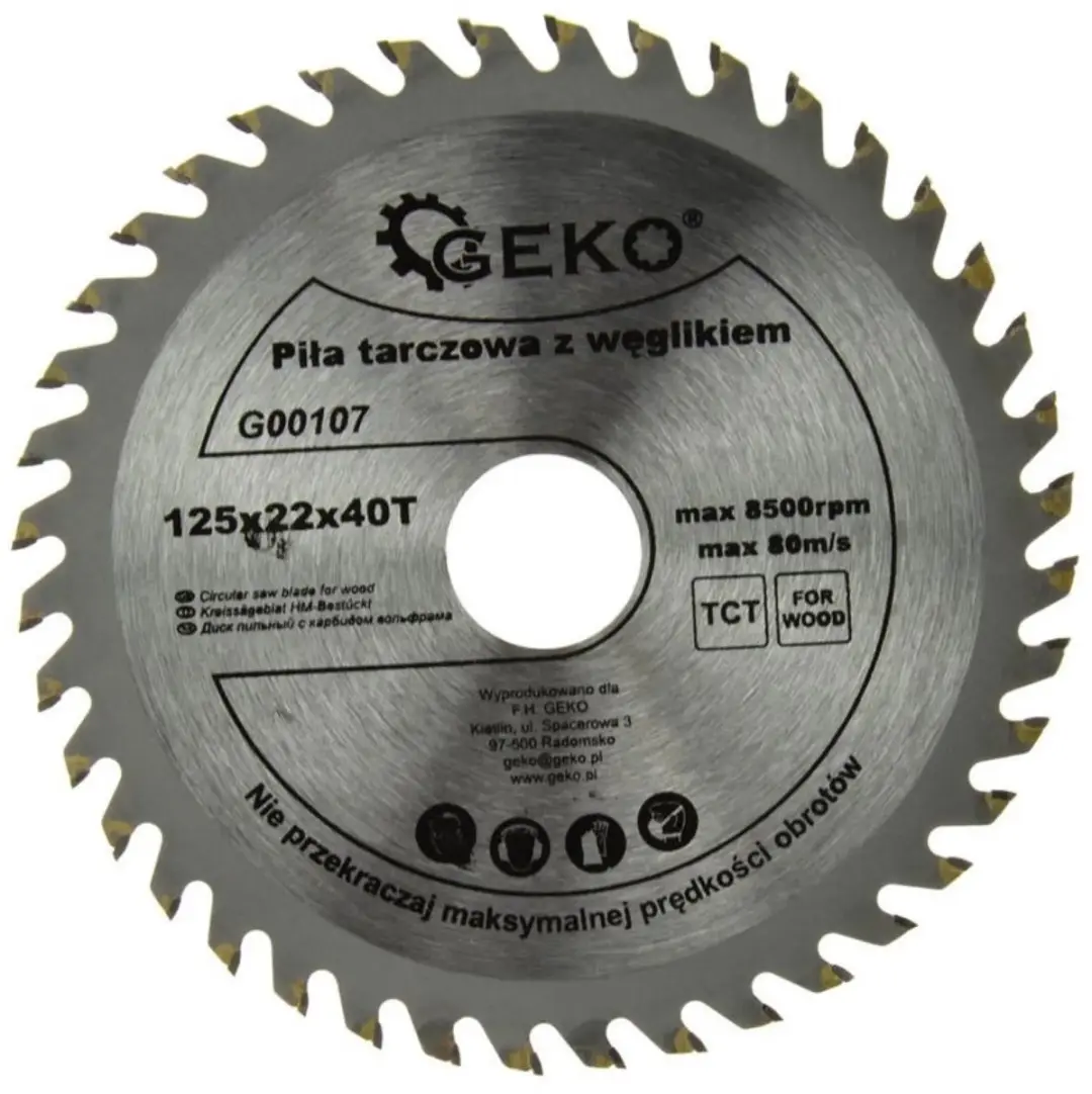 GEKO Cirkelzaagblad hout 125mm 40 tanden G00107