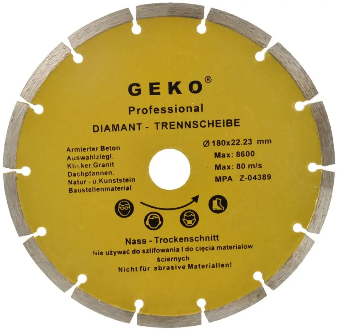 GEKO G00252 Diamant segmentdoorslijpschijf 180mm
