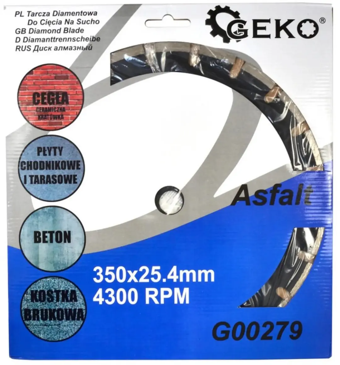 GEKO G00279 Diamant Segmentzaagblad - 350x10x25,4mm - afbeelding 3 van 3