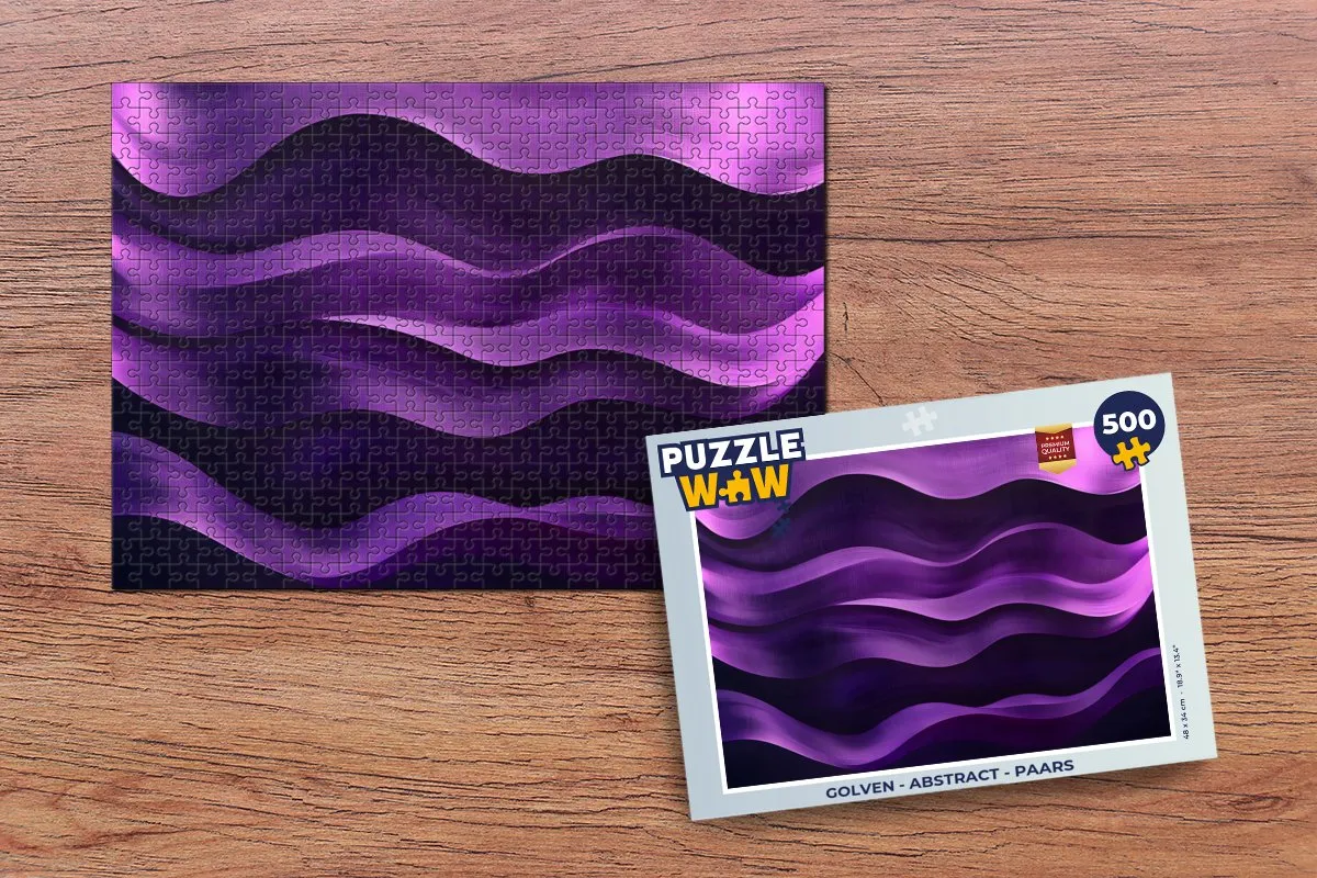 PuzzleWow Golven Abstract Legpuzzel 500 Stuks - Paars - MPN 8721374597669
