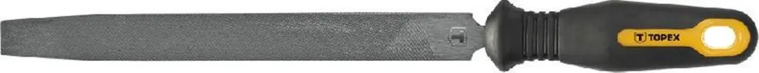 Topex Halfronde Metalen Vijl 200mm - Zwart/Geel - afbeelding 4 van 5