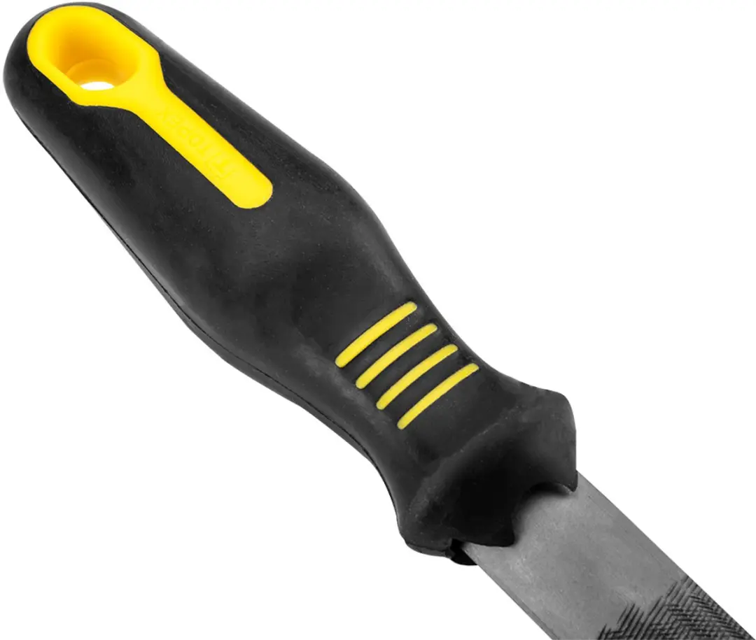 Topex Halfronde Metalen Vijl 200mm - Zwart/Geel - afbeelding 2 van 5