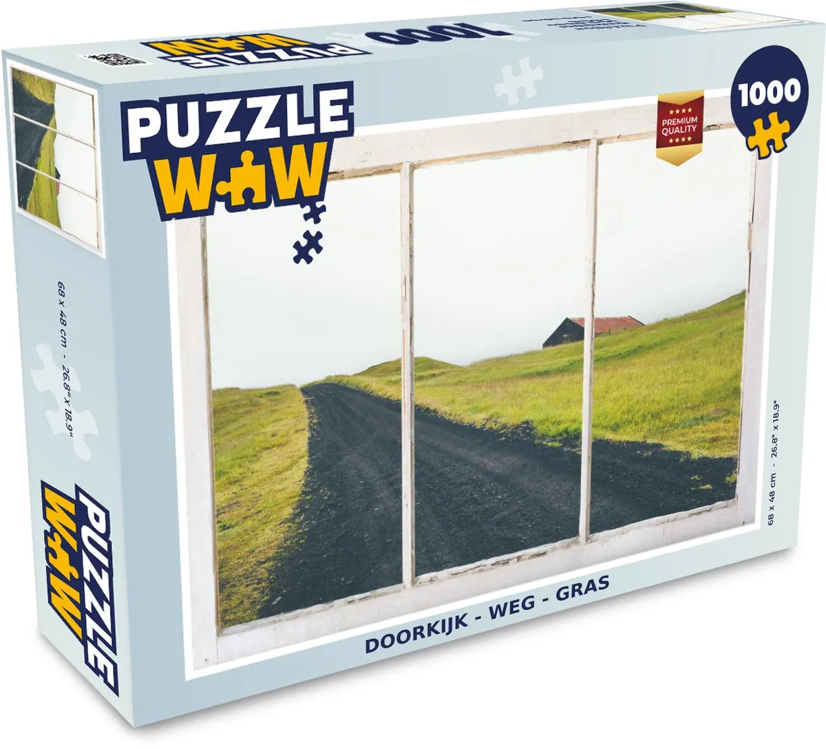 PuzzleWow Doorkijk Weg Gras Legpuzzel 1000 Stuks