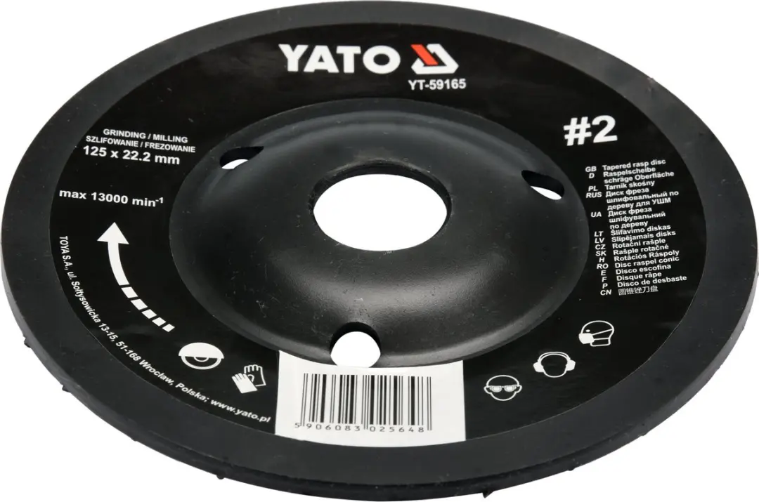 Yato YT-59165 Raspschijf 125mm No2 - Asgat 22.2mm - afbeelding 3 van 3