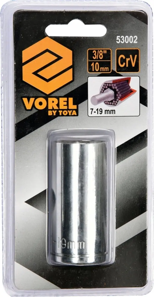 Vorel 53002 Universele Dopsleutel 3/8" 7-19mm - Zilver - afbeelding 4 van 5