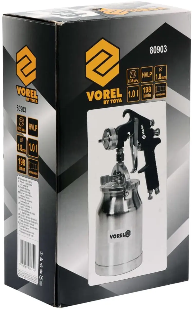 Vorel HVLP Spuitpistool 1000ml - Aluminium - afbeelding 3 van 3