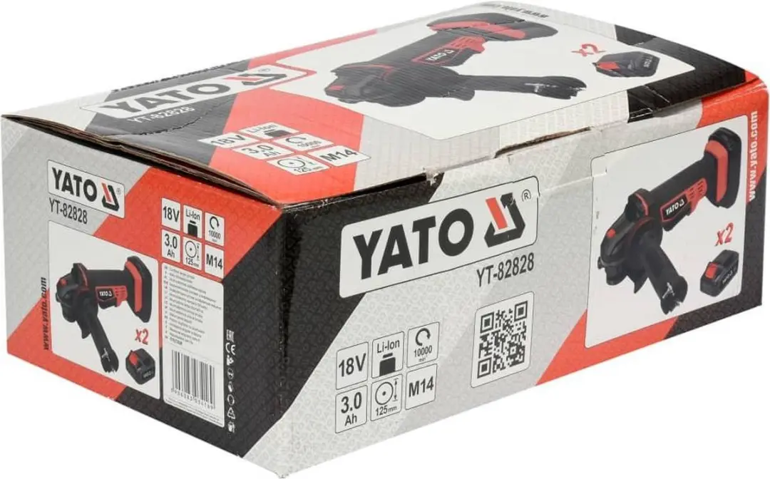Yato YT-82828 Haakse Slijperset - 18V 125mm - 2x 3.0Ah - afbeelding 4 van 5