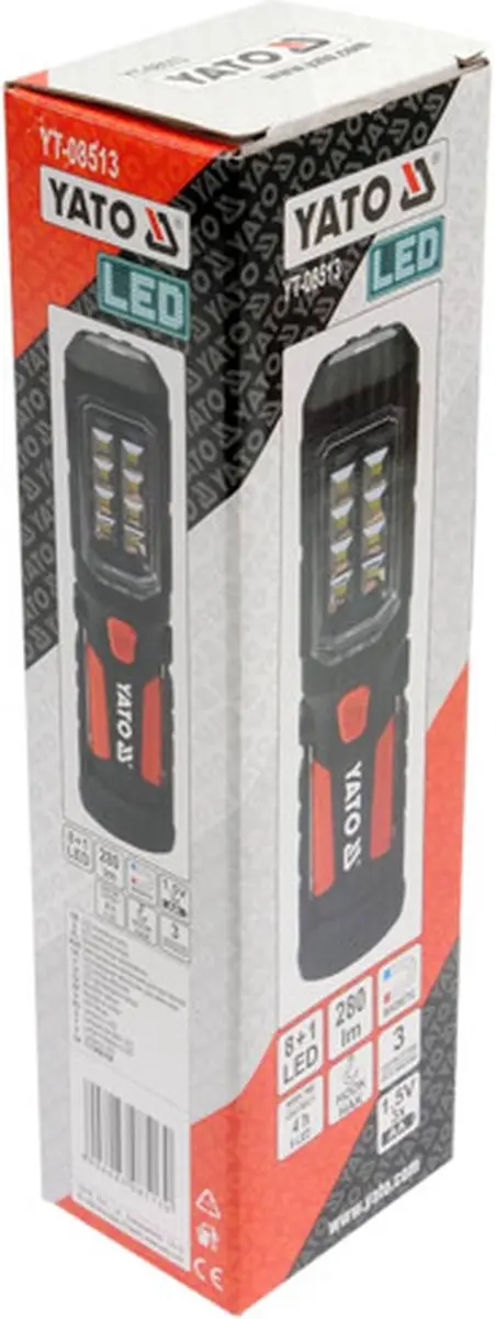 Yato YT-08513 Werklamp - 280 lm - Zwart/Rood - afbeelding 5 van 6