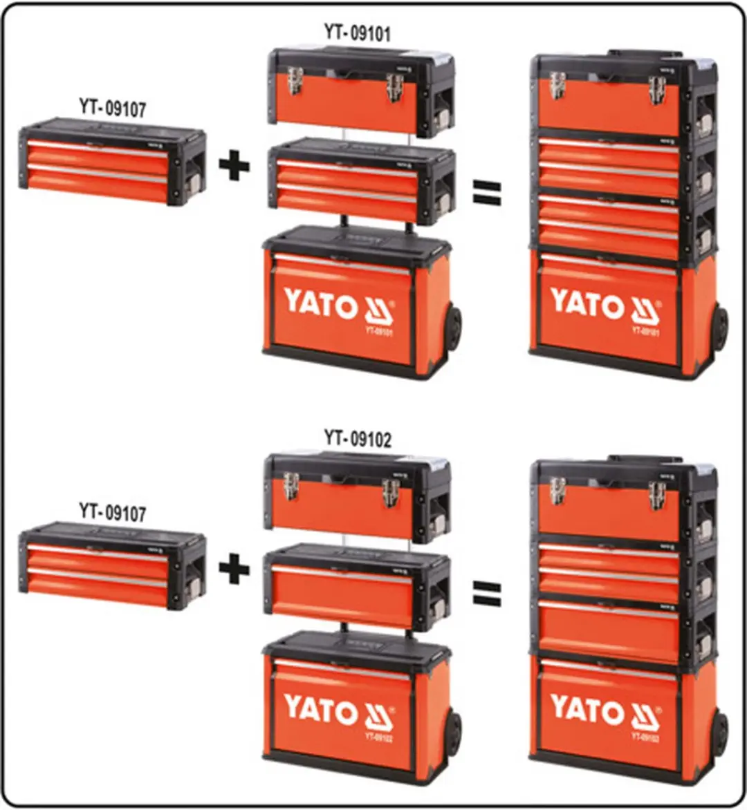 Yato Gereedschapskist YT-09107 - 2 Lades - 49,5x25,2x18cm - afbeelding 2 van 6