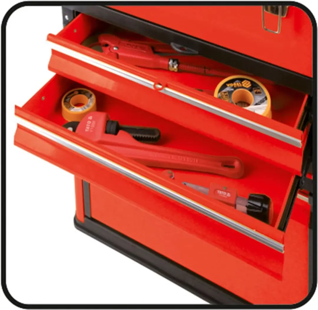 Yato Gereedschapskist YT-09107 - 2 Lades - 49,5x25,2x18cm - afbeelding 3 van 6