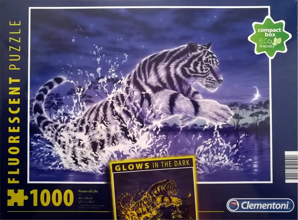 Clementoni Glows in the Dark Puzzel Witte Tijger