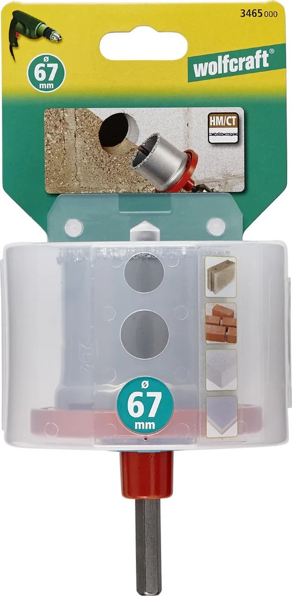 Wolfcraft Gatenzaag 67mm - Hardmetaal - Gips/Keramiek