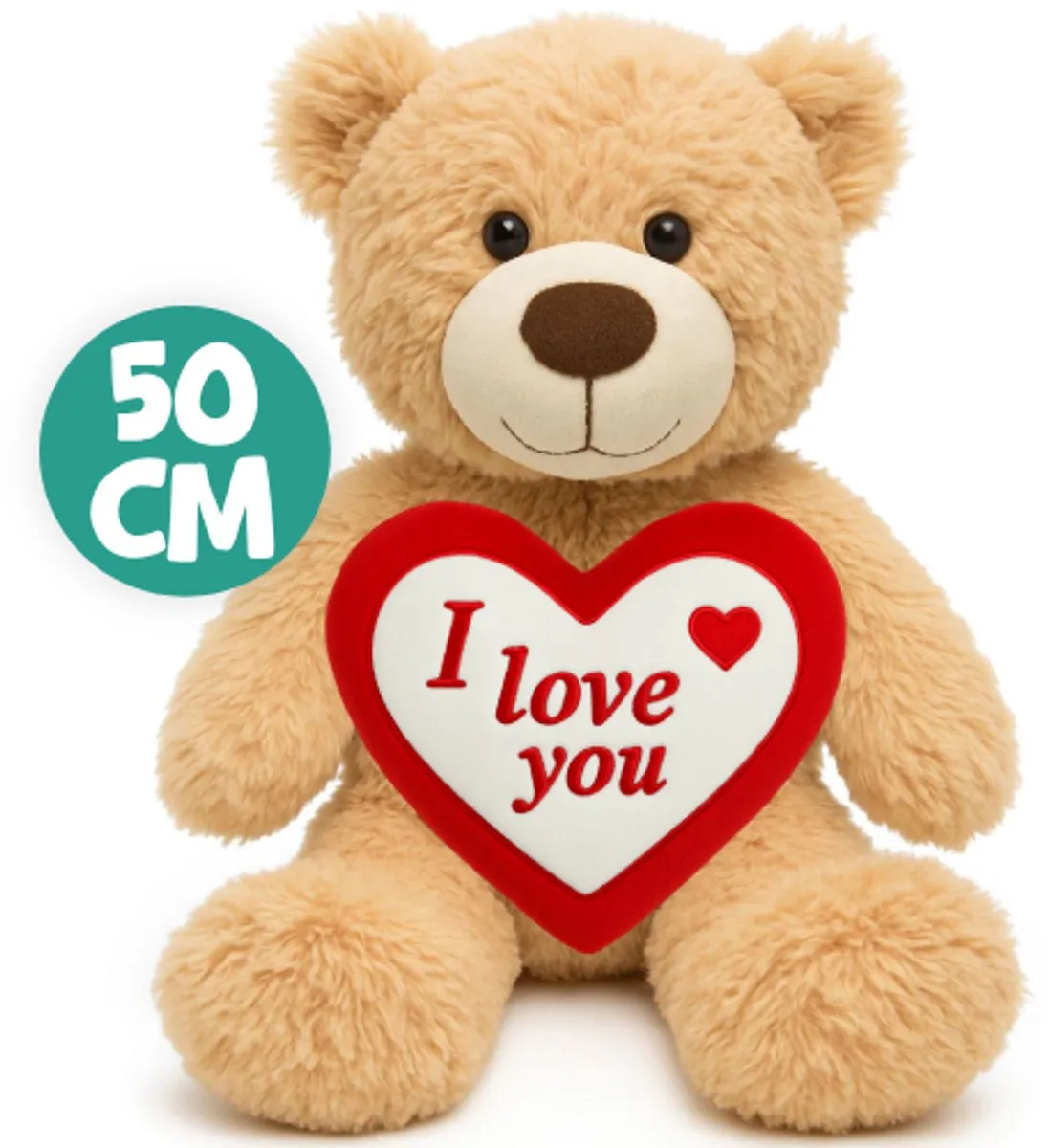 Teddybeer Cuddle (Bruin met Rood Hart) Pluche Knuffel 22 cm | Knuffelbeer met Rood Love Hartje | I Love You / Ik hou van jou Cadeau | Valentine Valentijnsdag Moederdag kado rozenbeer rozen beer kado