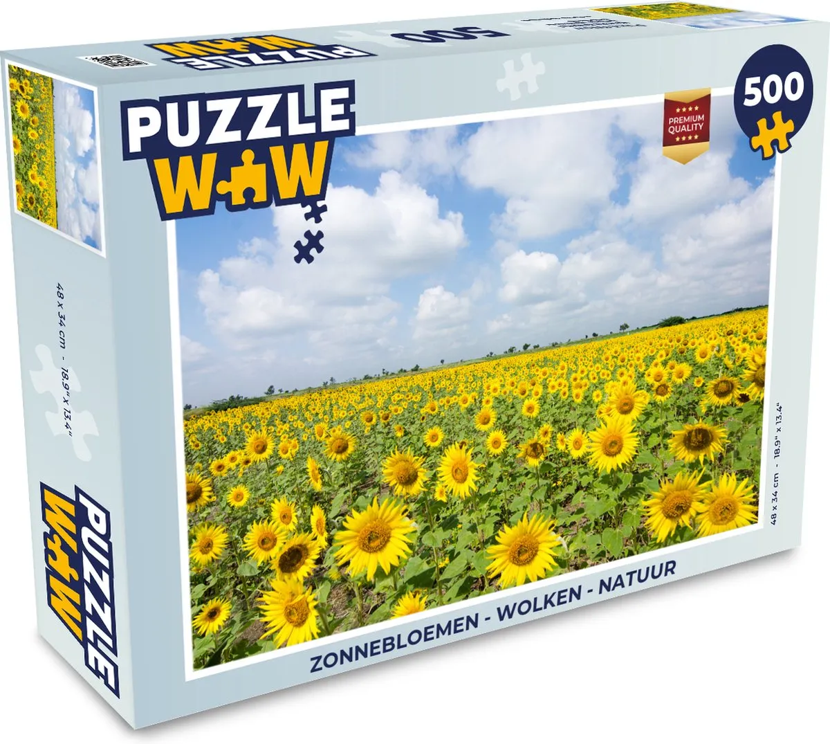 PuzzleWow Zonnebloemen Landschap Legpuzzel 500 Stuks