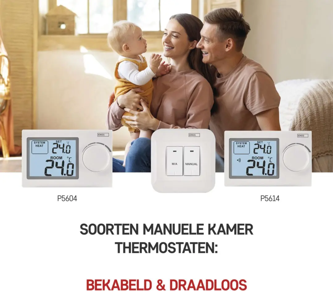 EMOS P5604 Handbediende Kamerthermostaat - Wit - afbeelding 2 van 6