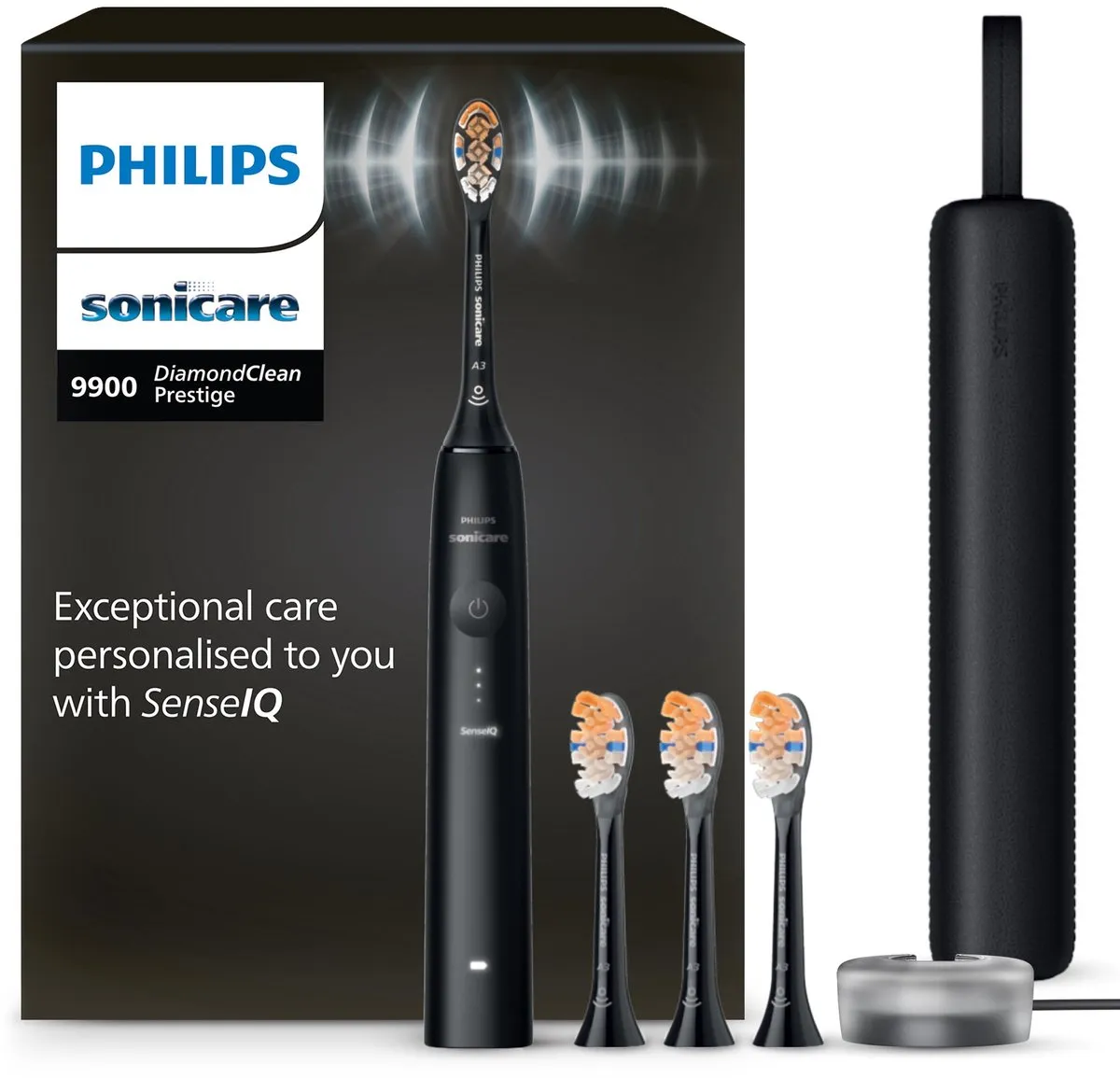 Philips Sonicare DiamondClean Prestige 9900 HX9992/43 Elektrische Tandenborstel - 4 Opzetborstels - Zwart - afbeelding 6 van 6