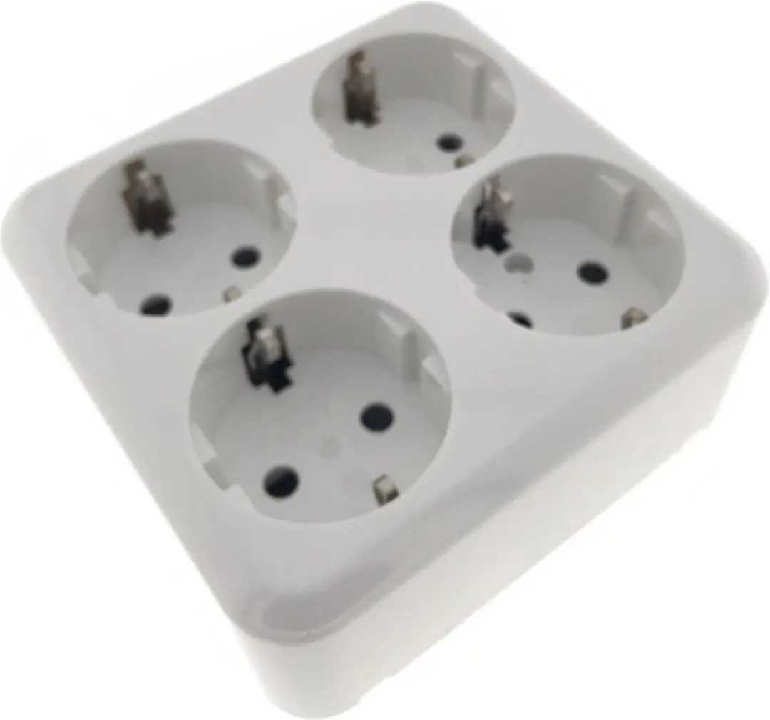 Benson Opbouw Stopcontact 4-voudig Randaarde Wit