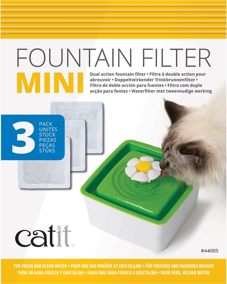 Catit Drinkfontein Vervangfilter Mini Flower Fountain - 3 Stuks - afbeelding 6 van 6