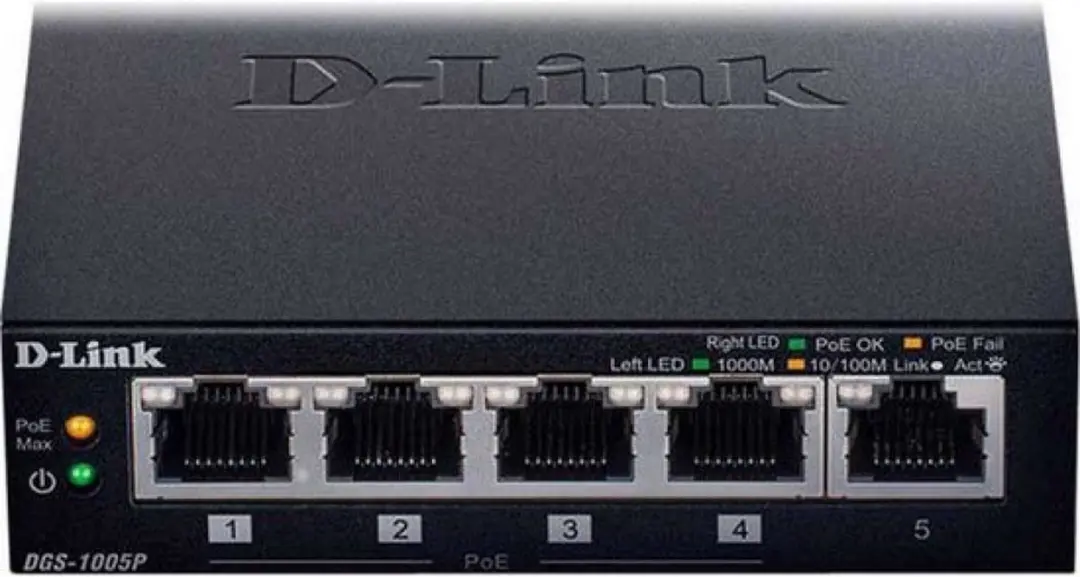 D-Link DGS-1005P/E Netwerkswitch 5 Poorten PoE+ - Zwart - afbeelding 5 van 6