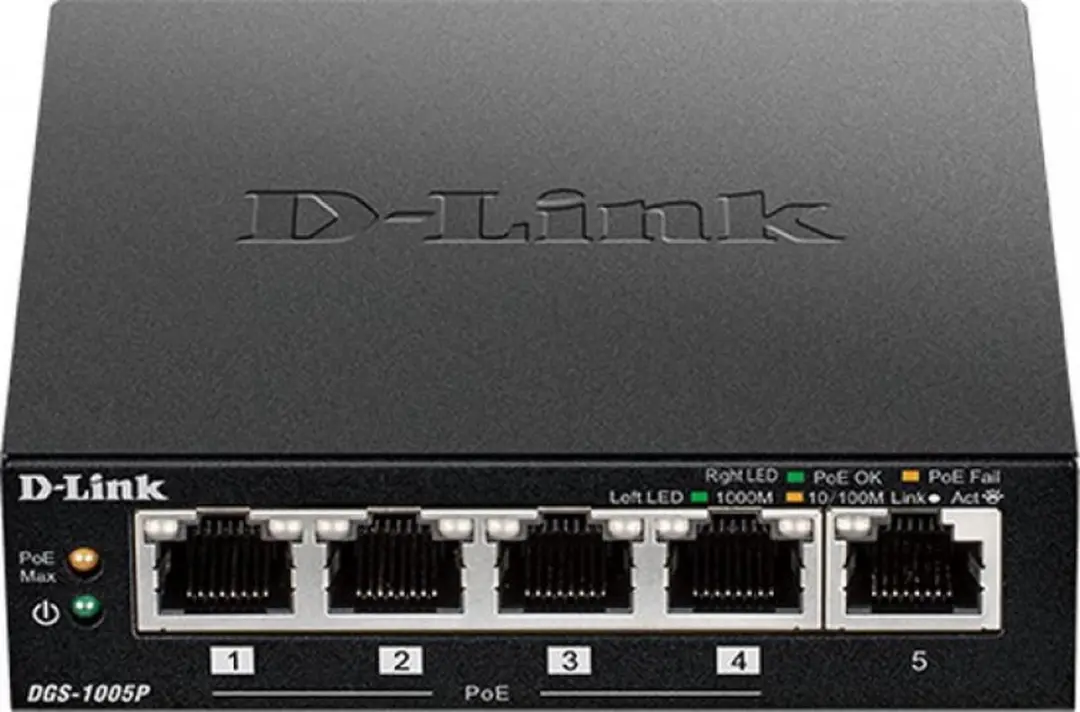 D-Link DGS-1005P/E Netwerkswitch 5 Poorten PoE+ - Zwart - afbeelding 6 van 6