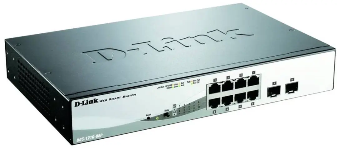 D-Link DGS-1210-08P/E Netwerkswitch - Zwart - afbeelding 3 van 6