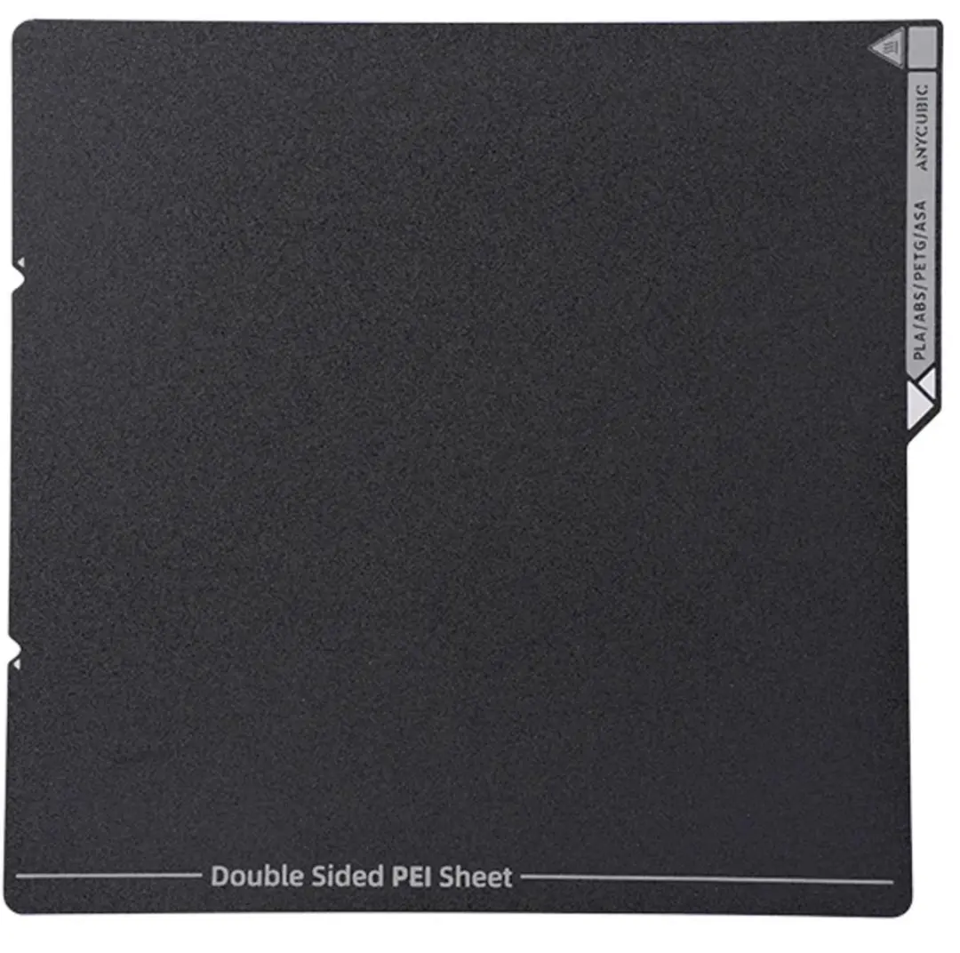 zwarte PEI bouwplaat voor Anycubic Kobra S1, gestructureerd PEI printbedplatform
