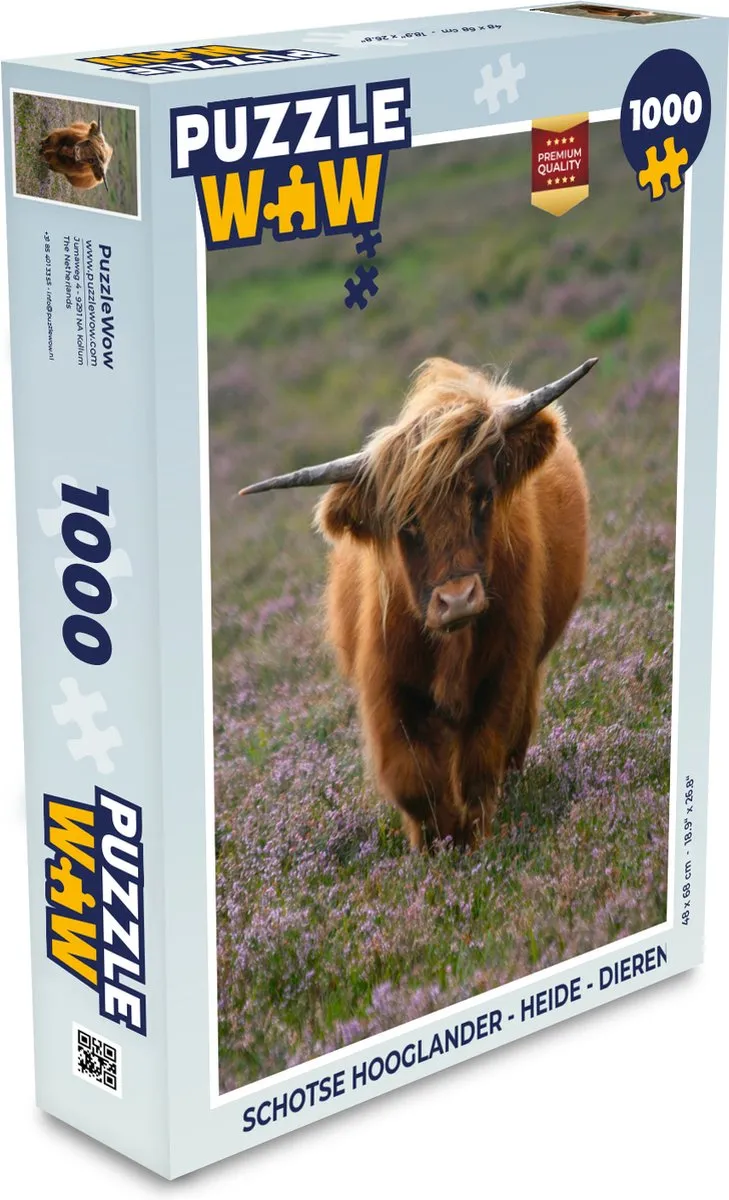 PuzzleWow Schotse Hooglander Legpuzzel 1000 Stuks