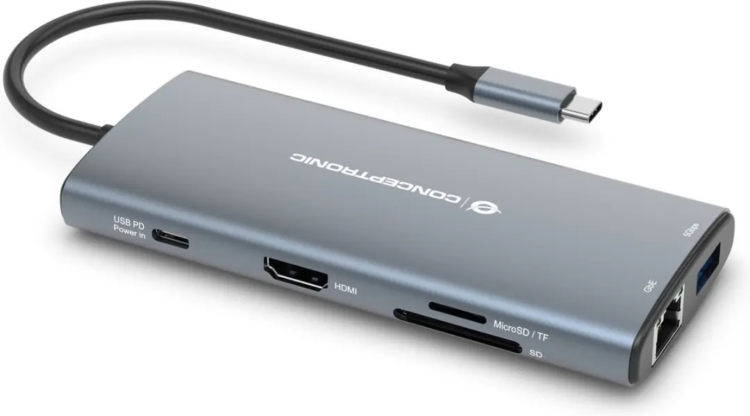 Conceptronic DONN06G Laptop Dock - Grijs - afbeelding 4 van 6