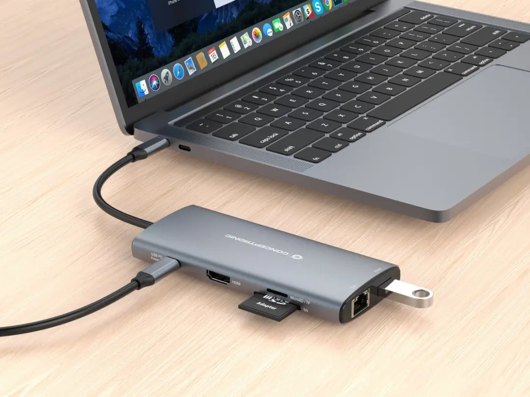 Conceptronic DONN06G Laptop Dock - Grijs - afbeelding 2 van 6