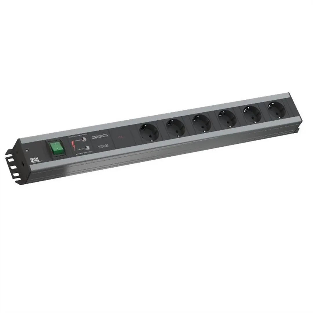 Bachmann 300.011 Stekkerdoos 6x Geaard Overspanningsbeveiliging