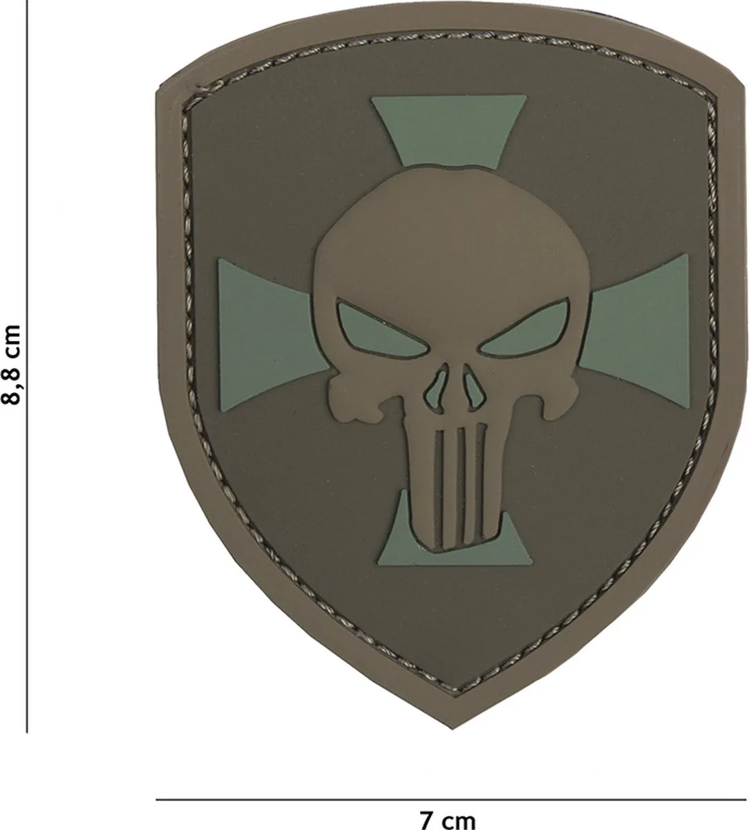 101 Inc Embleem 3D Punisher Kruis Coyote